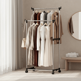 Leostar Double Garment Rack CD - 1264 | Adjustable Height | Double Rail | With Wheels 82*42*92 CM - Al Kabayel Discount CentreLeostar Double Garment Rack CD - 1264 | Adjustable Height | Double Rail | With Wheels 82*42*92 CMHome Décor AccentsLEOSTARAl Kabayel Discount Centre
