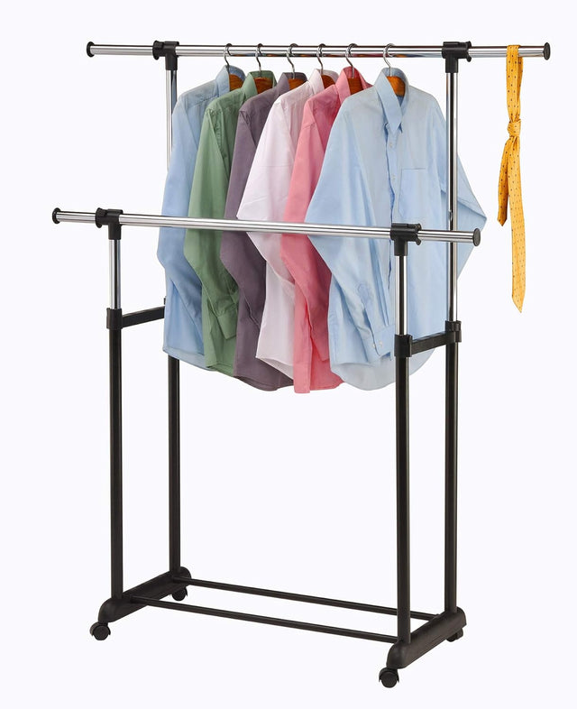 Leostar Double Garment Rack with Extendable Pipes CD - 1265 132*42*92 CM - Al Kabayel Discount CentreLeostar Double Garment Rack with Extendable Pipes CD - 1265 132*42*92 CMHome Décor AccentsLEOSTARAl Kabayel Discount Centre
