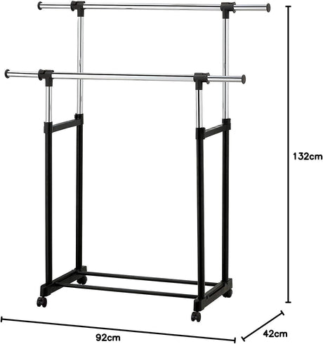 Leostar Double Garment Rack with Extendable Pipes CD - 1265 132*42*92 CM - Al Kabayel Discount CentreLeostar Double Garment Rack with Extendable Pipes CD - 1265 132*42*92 CMHome Décor AccentsLEOSTARAl Kabayel Discount Centre