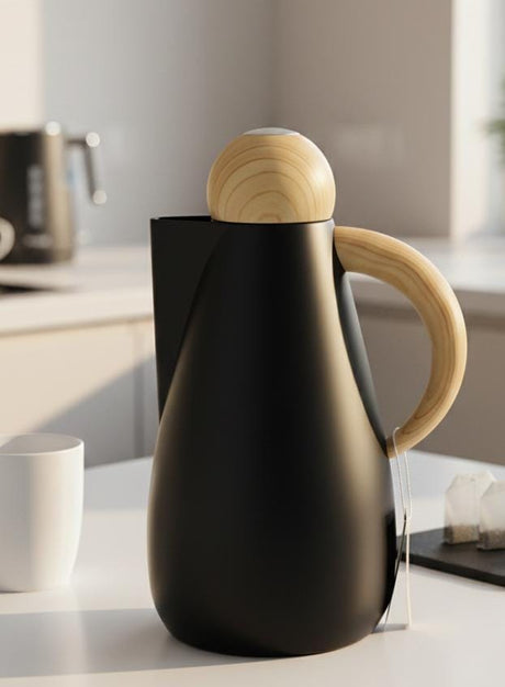 Levin Premium Vacuum Flask 1L – Classic Black with Natural Wood - Texture Accents - Al Kabayel Discount CentreLevin Premium Vacuum Flask 1L – Classic Black with Natural Wood - Texture AccentsThermosLEVINAl Kabayel Discount Centre