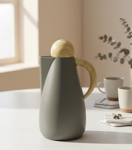 Levin Premium Vacuum Flask 1L – Modern Grey with Natural Wood - Texture Accents - Al Kabayel Discount CentreLevin Premium Vacuum Flask 1L – Modern Grey with Natural Wood - Texture AccentsThermosLEVINAl Kabayel Discount Centre