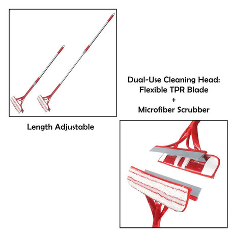 Liao Extendable Window Squeegee Cleaner with Metal Handle 26–100cm Red - Al Kabayel Discount CentreLiao Extendable Window Squeegee Cleaner with Metal Handle 26–100cm RedCleaning SuppliesLIAOAl Kabayel Discount Centre