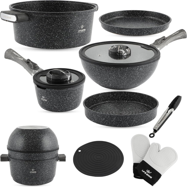 LIFE SMILE 13pcs Non - Stick Cookware Set, ECG - 13SET - Al Kabayel Discount CentreLIFE SMILE 13pcs Non - Stick Cookware Set, ECG - 13SETCookware SetLIFE SMILEAl Kabayel Discount Centre