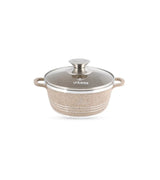 Life Smile 16cm Oven-Safe Granite Coating Cooking Pot with Glass Lid Beige/Black/Gray - Al Kabayel Discount CentreLife Smile 16cm Oven-Safe Granite Coating Cooking Pot with Glass Lid Beige/Black/GrayCasserolesLIFE SMILEAl Kabayel Discount Centre