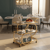 Life Smile 3-Tier Gold Metal & Glass Serving Trolley | Luxury Majlis Cart with Swivel Wheels | 80×70×40 cm | - Al Kabayel Discount CentreLife Smile 3-Tier Gold Metal & Glass Serving Trolley | Luxury Majlis Cart with Swivel Wheels | 80×70×40 cm |Organizers & AccessoriesLIFE SMILEAl Kabayel Discount Centre