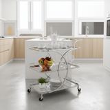 Life Smile 3-Tier Silver Chrome Metal & Mirror Glass Serving Trolley | Multi-Purpose Rolling Cart with Circular Frame | 80×70×40 cm | - Al Kabayel Discount CentreLife Smile 3-Tier Silver Chrome Metal & Mirror Glass Serving Trolley | Multi-Purpose Rolling Cart with Circular Frame | 80×70×40 cm |Organizers & AccessoriesLIFE SMILEAl Kabayel Discount Centre