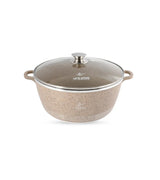 Life Smile 32cm Oven-Safe Granite Coating Cooking Pot with Glass Lid Beige/Black - Al Kabayel Discount CentreLife Smile 32cm Oven-Safe Granite Coating Cooking Pot with Glass Lid Beige/BlackCasserolesLIFE SMILEAl Kabayel Discount Centre