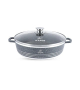 Life Smile 32cm Oven-Safe Granite Coating Cooking Pot with Glass Lid Beige/Black/Gray - Al Kabayel Discount CentreLife Smile 32cm Oven-Safe Granite Coating Cooking Pot with Glass Lid Beige/Black/GrayCasserolesLIFE SMILEAl Kabayel Discount Centre