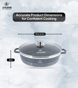 Life Smile 32cm Oven-Safe Granite Coating Cooking Pot with Glass Lid Beige/Black/Gray - Al Kabayel Discount CentreLife Smile 32cm Oven-Safe Granite Coating Cooking Pot with Glass Lid Beige/Black/GrayCasserolesLIFE SMILEAl Kabayel Discount Centre