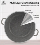 Life Smile 36cm Oven-Safe Granite Coating Cooking Pot with Glass Lid Beige/Black/Gray - Al Kabayel Discount CentreLife Smile 36cm Oven-Safe Granite Coating Cooking Pot with Glass Lid Beige/Black/GrayCasserolesLIFE SMILEAl Kabayel Discount Centre