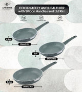 Life Smile 3pcs Fry Pan Set Includes 20cm Fry Pan, 24cm Fry Pan, 28cm Fry Pan, Multi Layer Non Stick Granite Coating Fry Pan Set, PFOA Free, Induction Base, Green - 7FP7SET - Al Kabayel Discount CentreLife Smile 3pcs Fry Pan Set Includes 20cm Fry Pan, 24cm Fry Pan, 28cm Fry Pan, Multi Layer Non Stick Granite Coating Fry Pan Set, PFOA Free, Induction Base, Green - 7FP7SETFrying Pans & SkilletsLIFE SMILEAl Kabayel Discount Centre