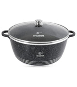 Life Smile 44cm Oven-Safe Granite Coating Cooking Pot with Glass Lid Beige/Black/Gray - Al Kabayel Discount CentreLife Smile 44cm Oven-Safe Granite Coating Cooking Pot with Glass Lid Beige/Black/GrayCasserolesLIFE SMILEAl Kabayel Discount Centre