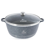 Life Smile 44cm Oven-Safe Granite Coating Cooking Pot with Glass Lid Beige/Black/Gray - Al Kabayel Discount CentreLife Smile 44cm Oven-Safe Granite Coating Cooking Pot with Glass Lid Beige/Black/GrayCasserolesLIFE SMILEAl Kabayel Discount Centre