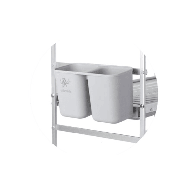 Life Smile Aluminium 2 Tier Dish Rack with Anti - Slip Rubber Fleet Designed to Maximize the Kitchen Storage 49.7cmX25cmX37.7cm - silver - Al Kabayel Discount CentreLife Smile Aluminium 2 Tier Dish Rack with Anti - Slip Rubber Fleet Designed to Maximize the Kitchen Storage 49.7cmX25cmX37.7cm - silverOrganizers & AccessoriesLIFE SMILEAl Kabayel Discount Centre