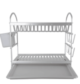 Life Smile Aluminium 2 Tier Dish Rack with Anti - Slip Rubber Fleet Designed to Maximize the Kitchen Storage 49.7cmX25cmX37.7cm - silver - Al Kabayel Discount CentreLife Smile Aluminium 2 Tier Dish Rack with Anti - Slip Rubber Fleet Designed to Maximize the Kitchen Storage 49.7cmX25cmX37.7cm - silverOrganizers & AccessoriesLIFE SMILEAl Kabayel Discount Centre