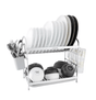 Life Smile Aluminium 2 Tier Dish Rack with Anti - Slip Rubber Fleet Designed to Maximize the Kitchen Storage 49.7cmX25cmX37.7cm - silver - Al Kabayel Discount CentreLife Smile Aluminium 2 Tier Dish Rack with Anti - Slip Rubber Fleet Designed to Maximize the Kitchen Storage 49.7cmX25cmX37.7cm - silverOrganizers & AccessoriesLIFE SMILEAl Kabayel Discount Centre