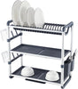 Life Smile Aluminum 3 Tier Dish Drying Rack with Bowl Shelf, Drainer, Cutlery and Cup Holder 60.9cmX26.7cmX57.7cm - White&grey - Al Kabayel Discount CentreLife Smile Aluminum 3 Tier Dish Drying Rack with Bowl Shelf, Drainer, Cutlery and Cup Holder 60.9cmX26.7cmX57.7cm - White&greyOrganizers & AccessoriesLIFE SMILEAl Kabayel Discount Centre