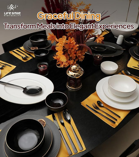 LIFE SMILE Dinner Set, 30 Pieces Porcelain Dinner Set Microwave Safe Tableware Set | Dishwasher Safe dinner serving set for 6 (Design - 7) - Al Kabayel Discount CentreLIFE SMILE Dinner Set, 30 Pieces Porcelain Dinner Set Microwave Safe Tableware Set | Dishwasher Safe dinner serving set for 6 (Design - 7)Dinnerware SetsLIFE SMILEAl Kabayel Discount Centre