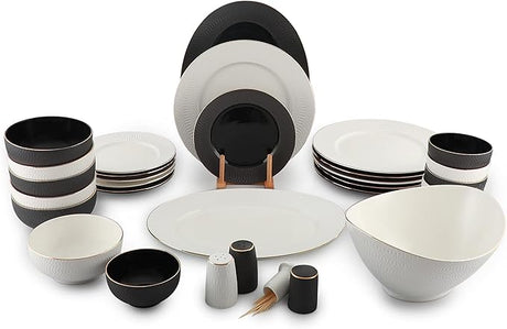 LIFE SMILE Dinner Set, 30 Pieces Porcelain Dinner Set Microwave Safe Tableware Set | Dishwasher Safe dinner serving set for 6 (Design - 7) - Al Kabayel Discount CentreLIFE SMILE Dinner Set, 30 Pieces Porcelain Dinner Set Microwave Safe Tableware Set | Dishwasher Safe dinner serving set for 6 (Design - 7)Dinnerware SetsLIFE SMILEAl Kabayel Discount Centre