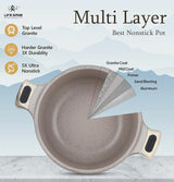 LIFE SMILE Elbrus Series 6pcs Granite Coating Cookware Set, Soup Pot with Lid - 16cm, 20cm, 24cm - Al Kabayel Discount CentreLIFE SMILE Elbrus Series 6pcs Granite Coating Cookware Set, Soup Pot with Lid - 16cm, 20cm, 24cmCookware SetLIFE SMILEAl Kabayel Discount Centre