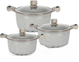 LIFE SMILE Elbrus Series 6pcs Granite Coating Cookware Set, Soup Pot with Lid - 16cm, 20cm, 24cm - Al Kabayel Discount CentreLIFE SMILE Elbrus Series 6pcs Granite Coating Cookware Set, Soup Pot with Lid - 16cm, 20cm, 24cmCookware SetLIFE SMILEAl Kabayel Discount Centre
