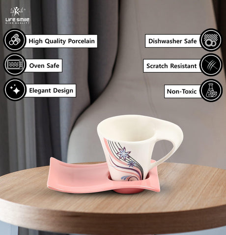 LIFE SMILE Elegent Design 12pcs Tea Set, 6pcs Cup + 6pcs Saucer 230ml - Al Kabayel Discount CentreLIFE SMILE Elegent Design 12pcs Tea Set, 6pcs Cup + 6pcs Saucer 230mlTea SetsLIFE SMILEAl Kabayel Discount Centre