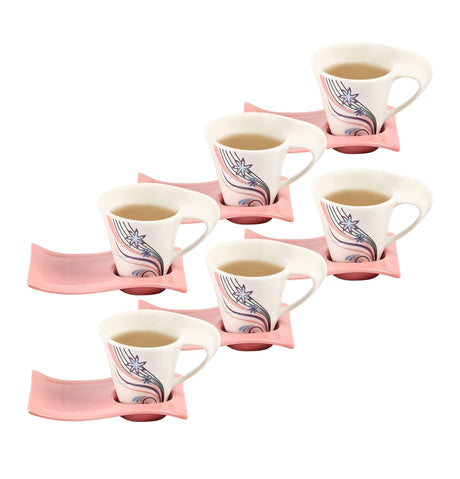 LIFE SMILE Elegent Design 12pcs Tea Set, 6pcs Cup + 6pcs Saucer 230ml - Al Kabayel Discount CentreLIFE SMILE Elegent Design 12pcs Tea Set, 6pcs Cup + 6pcs Saucer 230mlTea SetsLIFE SMILEAl Kabayel Discount Centre