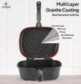 LIFE SMILE Granite Coating Double Grill Pan 30cm, Scrach Proof - Al Kabayel Discount CentreLIFE SMILE Granite Coating Double Grill Pan 30cm, Scrach ProofFrying Pans & SkilletsLIFE SMILEAl Kabayel Discount Centre
