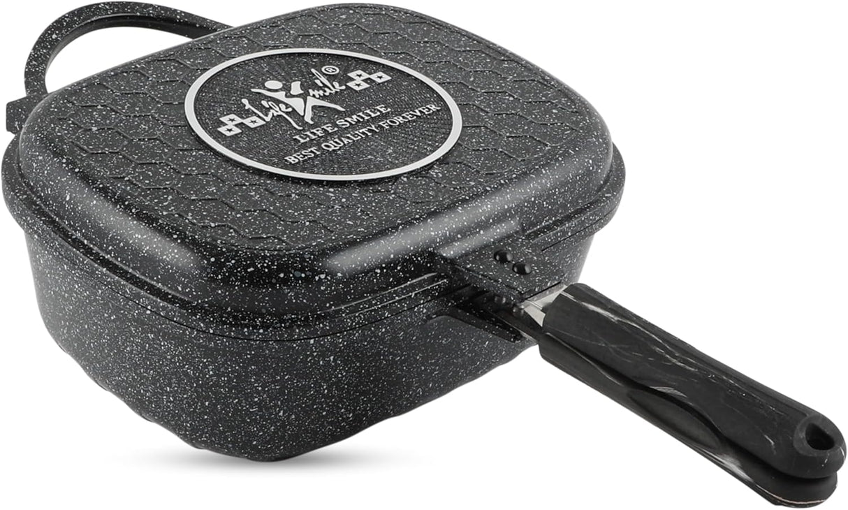 LIFE SMILE Granite Coating Double Grill Pan 30cm, Scrach Proof - Al Kabayel Discount CentreLIFE SMILE Granite Coating Double Grill Pan 30cm, Scrach ProofFrying Pans & SkilletsLIFE SMILEAl Kabayel Discount Centre