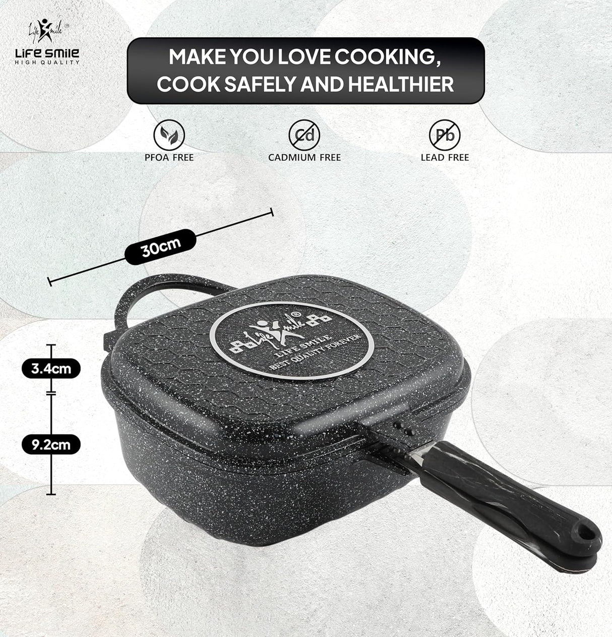 LIFE SMILE Granite Coating Double Grill Pan 30cm, Scrach Proof - Al Kabayel Discount CentreLIFE SMILE Granite Coating Double Grill Pan 30cm, Scrach ProofFrying Pans & SkilletsLIFE SMILEAl Kabayel Discount Centre