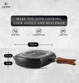 LIFE SMILE Granite Coating Double Grill Pan 32cm, Scrach Proof - Al Kabayel Discount CentreLIFE SMILE Granite Coating Double Grill Pan 32cm, Scrach ProofFrying Pans & SkilletsLIFE SMILEAl Kabayel Discount Centre