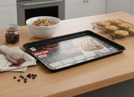 LIFE SMILE Non - Stick Cookie Sheet Pan 44×30×2 cm – Granite Style Durable Carbon Steel Bakeware for Oven Use - Al Kabayel Discount CentreLIFE SMILE Non - Stick Cookie Sheet Pan 44×30×2 cm – Granite Style Durable Carbon Steel Bakeware for Oven UseFrying Pans & SkilletsLIFE SMILEAl Kabayel Discount Centre