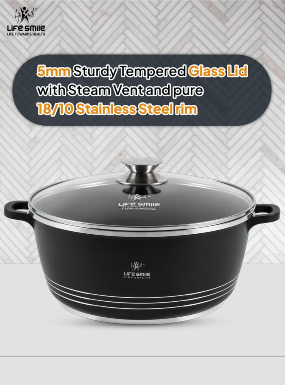 LIFE SMILE Shallow Pot Casserole 36cm, 7.8L - Al Kabayel Discount CentreLIFE SMILE Shallow Pot Casserole 36cm, 7.8LCasseroles & Stock PotsLIFE SMILEAl Kabayel Discount Centre