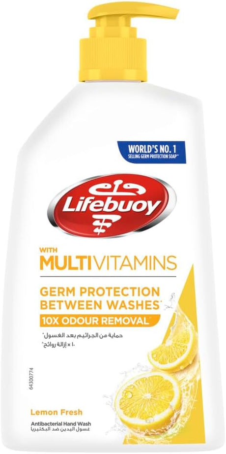Lifebuoy Hand Wash, Lemon Fresh, for 100% stronger germ protection & 10X odour removal, 500ml - Al Kabayel Discount CentreLifebuoy Hand Wash, Lemon Fresh, for 100% stronger germ protection & 10X odour removal, 500mlHandwashLIFEBUOYAl Kabayel Discount Centre
