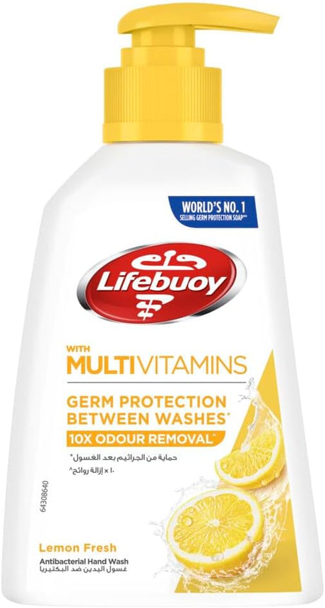 Lifebuoy Hand Wash, Lemon Fresh, for 100% stronger germ protection and 10x odour removal, 200ml - Al Kabayel Discount CentreLifebuoy Hand Wash, Lemon Fresh, for 100% stronger germ protection and 10x odour removal, 200mlHandwashLIFEBUOYAl Kabayel Discount Centre
