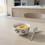 Henlee White & Blue Melamine Soup Bowl - 3.5 Inch