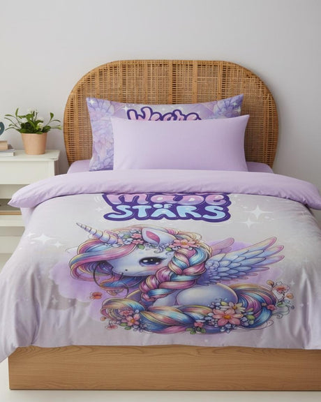 Liliana Unicorn “We Are Made of Stars” Kids Comforter 4 - Piece Set 230x160cm, Fun & Magical Theme - Al Kabayel Discount CentreLiliana Unicorn “We Are Made of Stars” Kids Comforter 4 - Piece Set 230x160cm, Fun & Magical ThemeBeddingLILIANAAl Kabayel Discount Centre