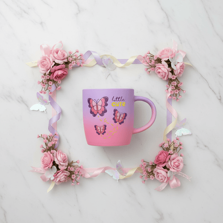 Little Cute Butterfly Ceramic Mug — Purple & Pink Ombre | 350ml - Al Kabayel Discount CentreLittle Cute Butterfly Ceramic Mug — Purple & Pink Ombre | 350mlMugsAKDCAl Kabayel Discount Centre
