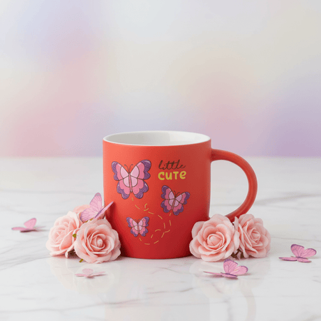 Little Cute Butterfly Red Ceramic Mug – 350ml | Charming Gift Mug for Coffee & Tea Lovers - Al Kabayel Discount CentreLittle Cute Butterfly Red Ceramic Mug – 350ml | Charming Gift Mug for Coffee & Tea LoversMugsAKDCAl Kabayel Discount Centre