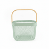 Lizhi Metal Mesh Basket with Wooden Handle — 18×24cm - Pink / Grey / Light Green / Cream - Al Kabayel Discount CentreLizhi Metal Mesh Basket with Wooden Handle — 18×24cm - Pink / Grey / Light Green / CreamOrganizers & AccessoriesLIZHIAl Kabayel Discount Centre