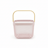 Lizhi Metal Mesh Basket with Wooden Handle — 18×24cm - Pink / Grey / Light Green / Cream - Al Kabayel Discount CentreLizhi Metal Mesh Basket with Wooden Handle — 18×24cm - Pink / Grey / Light Green / CreamOrganizers & AccessoriesLIZHIAl Kabayel Discount Centre
