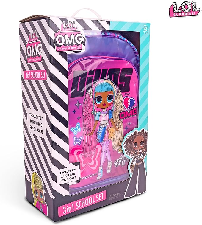 LOL Surprise OMG Divas 3 - in - 1 School Set Inccludes 18" Trolley Bag, Lunch Bag, Pencil Case - Al Kabayel Discount CentreLOL Surprise OMG Divas 3 - in - 1 School Set Inccludes 18" Trolley Bag, Lunch Bag, Pencil CaseSchool BagsLOL SURPRISEAl Kabayel Discount Centre