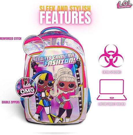 LOL Surprise OMG - Lights Camera Fashion School Bag 18" - BP132 - Al Kabayel Discount CentreLOL Surprise OMG - Lights Camera Fashion School Bag 18" - BP132School BagsLOL SURPRISEAl Kabayel Discount Centre
