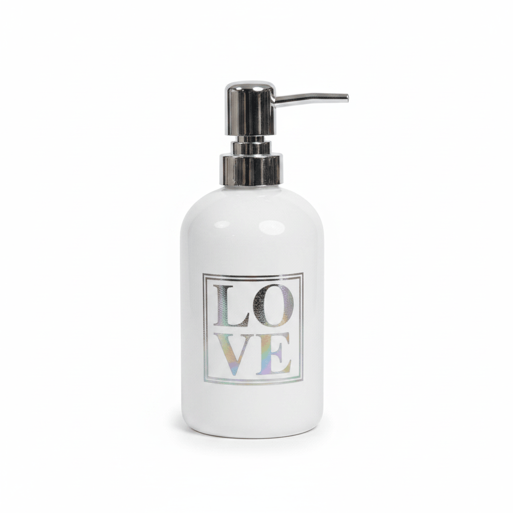 LOVE Ceramic & Plastic Liquid Soap Dispenser – 400m -Black / White - Al Kabayel Discount CentreLOVE Ceramic & Plastic Liquid Soap Dispenser – 400m -Black / WhiteHolders & DispensersAKDCAl Kabayel Discount Centre
