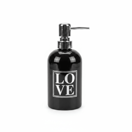 LOVE Ceramic & Plastic Liquid Soap Dispenser – 400m -Black / White - Al Kabayel Discount CentreLOVE Ceramic & Plastic Liquid Soap Dispenser – 400m -Black / WhiteHolders & DispensersAKDCAl Kabayel Discount Centre