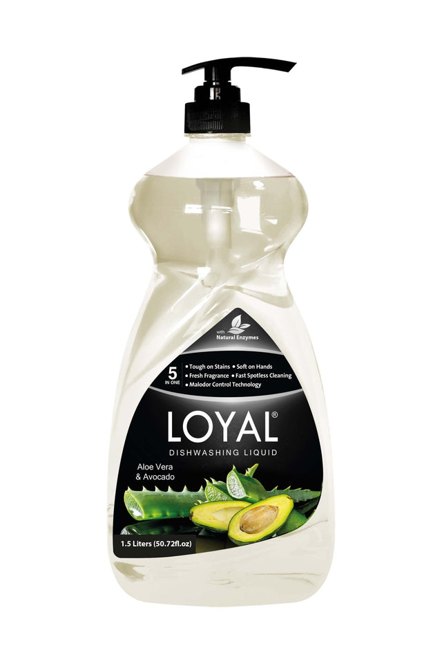 Loyal 5 - in - 1 Dishwashing Liquid - Aloe Vera & Avocado 1.5 Liter - Al Kabayel Discount CentreLoyal 5 - in - 1 Dishwashing Liquid - Aloe Vera & Avocado 1.5 LiterHousehold CleaningLOYALAl Kabayel Discount Centre