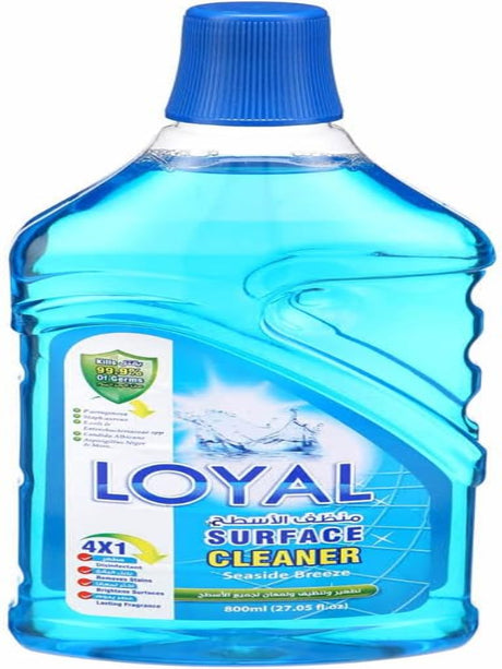 Loyal Surface Cleaner 800ml - Seaside Breeze, Disinfectant, Removes Stain, Brightens Surfaces, Lasting Fragrance - Al Kabayel Discount CentreLoyal Surface Cleaner 800ml - Seaside Breeze, Disinfectant, Removes Stain, Brightens Surfaces, Lasting FragranceHousehold CleaningLOYALAl Kabayel Discount Centre