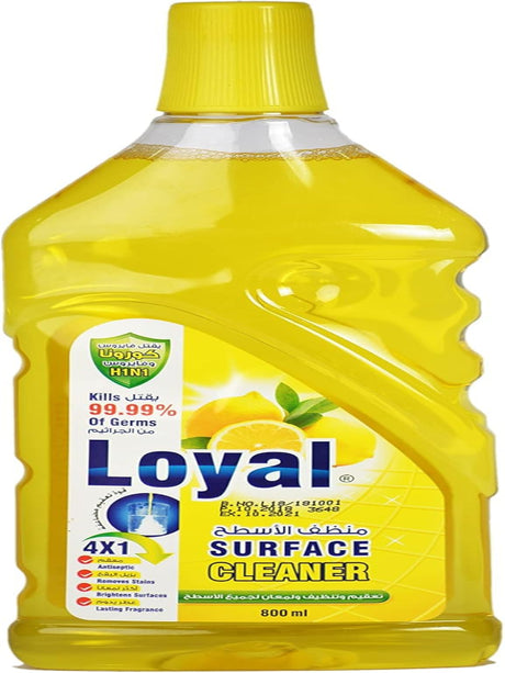 Loyal Surface Cleaner 800ml - Lemon & Lime, Disinfectant, Removes Stain, Brightens Surfaces, Lasting Fragrance - Al Kabayel Discount CentreLoyal Surface Cleaner 800ml - Lemon & Lime, Disinfectant, Removes Stain, Brightens Surfaces, Lasting FragranceHousehold CleaningLOYALAl Kabayel Discount Centre