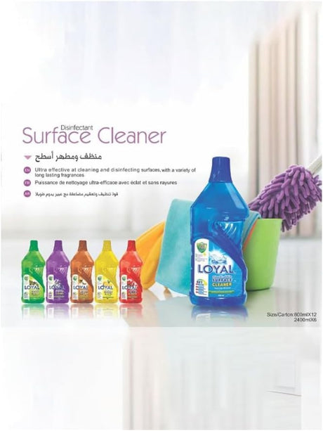 Loyal Surface Cleaner 800ml - Seaside Breeze, Disinfectant, Removes Stain, Brightens Surfaces, Lasting Fragrance - Al Kabayel Discount CentreLoyal Surface Cleaner 800ml - Seaside Breeze, Disinfectant, Removes Stain, Brightens Surfaces, Lasting FragranceHousehold CleaningLOYALAl Kabayel Discount Centre