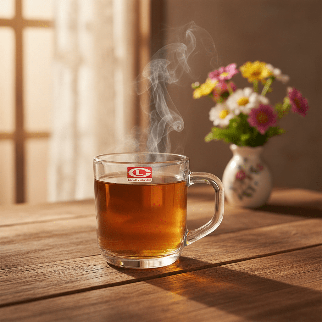 Lucky Glass Large Clear Drinking Mug with Elegant Handle for Tea Coffee Juice 300ml - Al Kabayel Discount CentreLucky Glass Large Clear Drinking Mug with Elegant Handle for Tea Coffee Juice 300mlMugsLUCKYAl Kabayel Discount Centre
